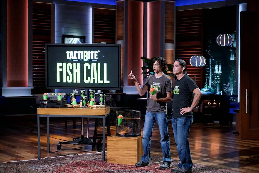 Jack Danos and Jeff Danos with the TactiBite Fish Call on ABC's Shark Tank